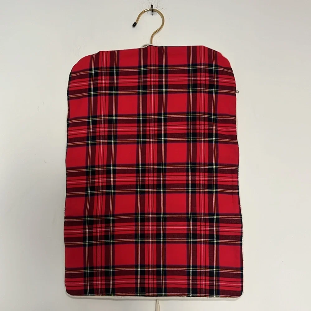 J. Crew Red Black Tartan Plaid Hanging Jewelry Holder